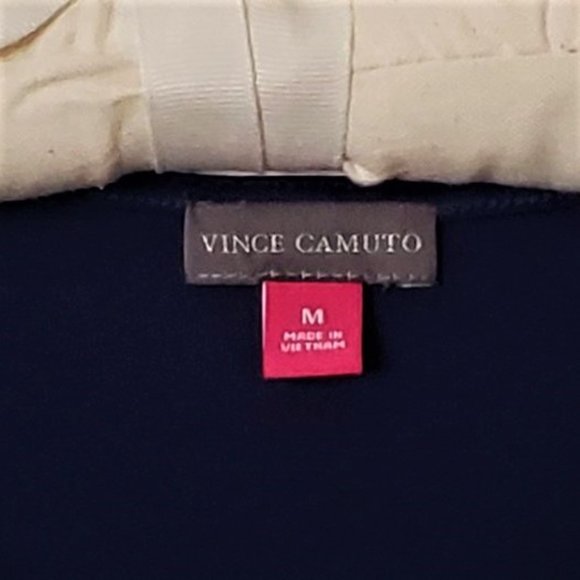 Vince Camuto Navy Blue Layered Mixed Media Top, M - Picture 5 of 6